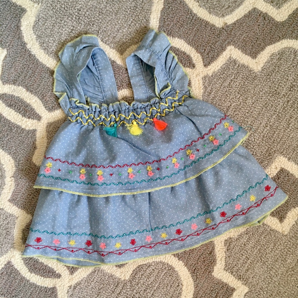 Denim Embellished Tank by Little Lass